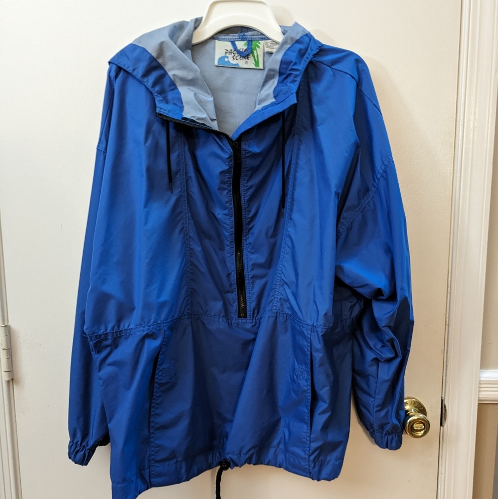 Men's lightweight hoodie windbreaker jacket by Pacific Scene. Medium. Vintage